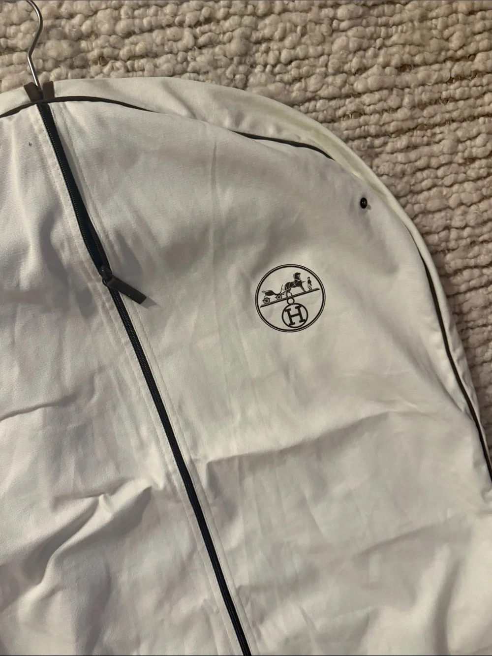 🧡 Hermès Cream Garment Bag Cotton with Hanger